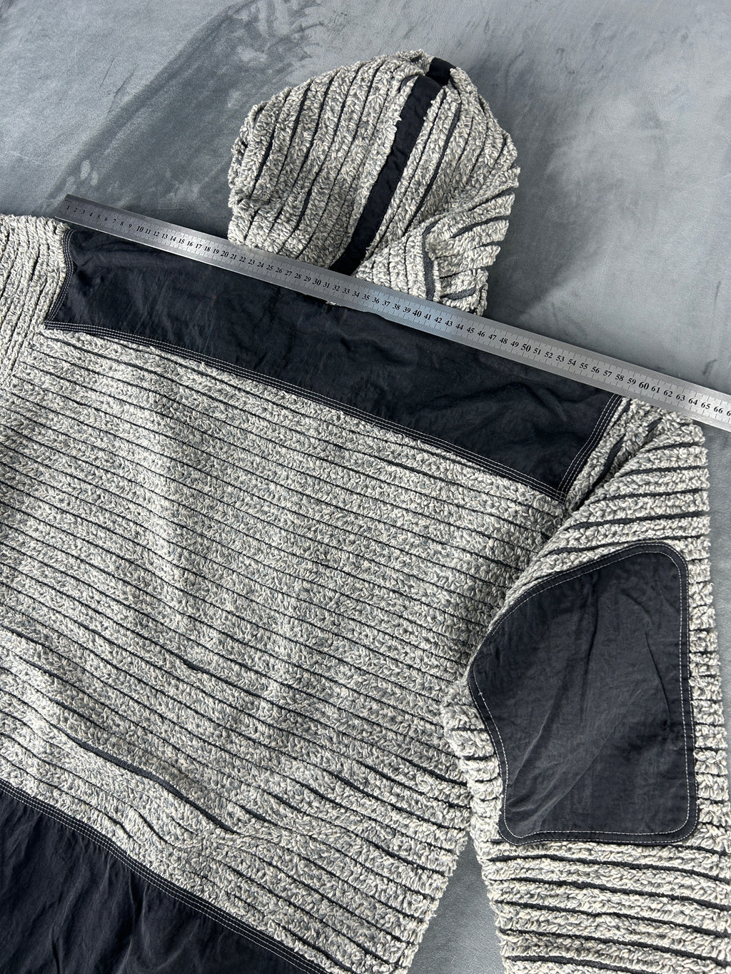 Felpa mezza zip grigio e nero vintage – Uomo Taglia XS
