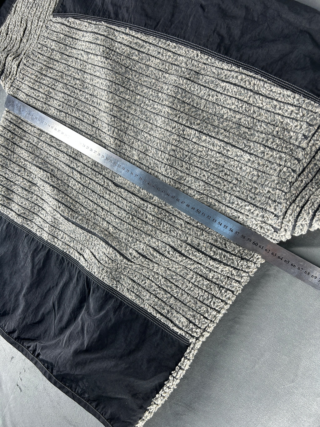 Felpa mezza zip grigio e nero vintage – Uomo Taglia XS