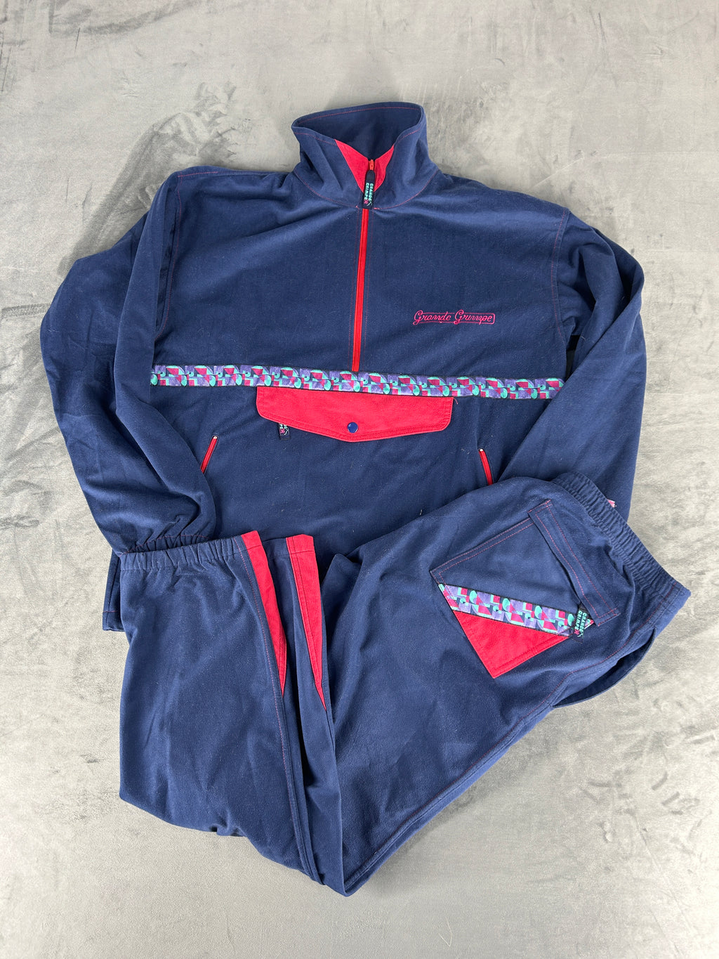 Tuta completa blu e rossa vintage – Uomo Taglia L