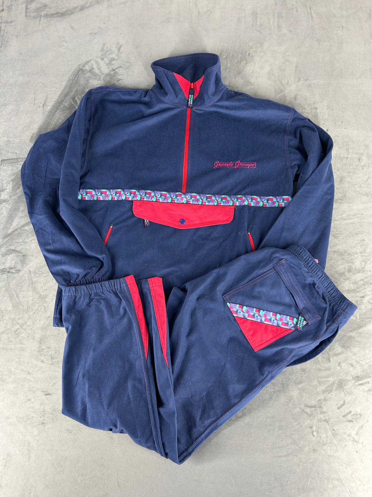 Tuta completa blu e rossa vintage – Uomo Taglia L