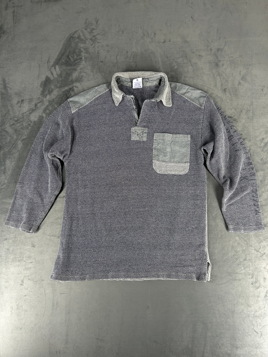 Felpa collo polo grigia vintage – Uomo Taglia M