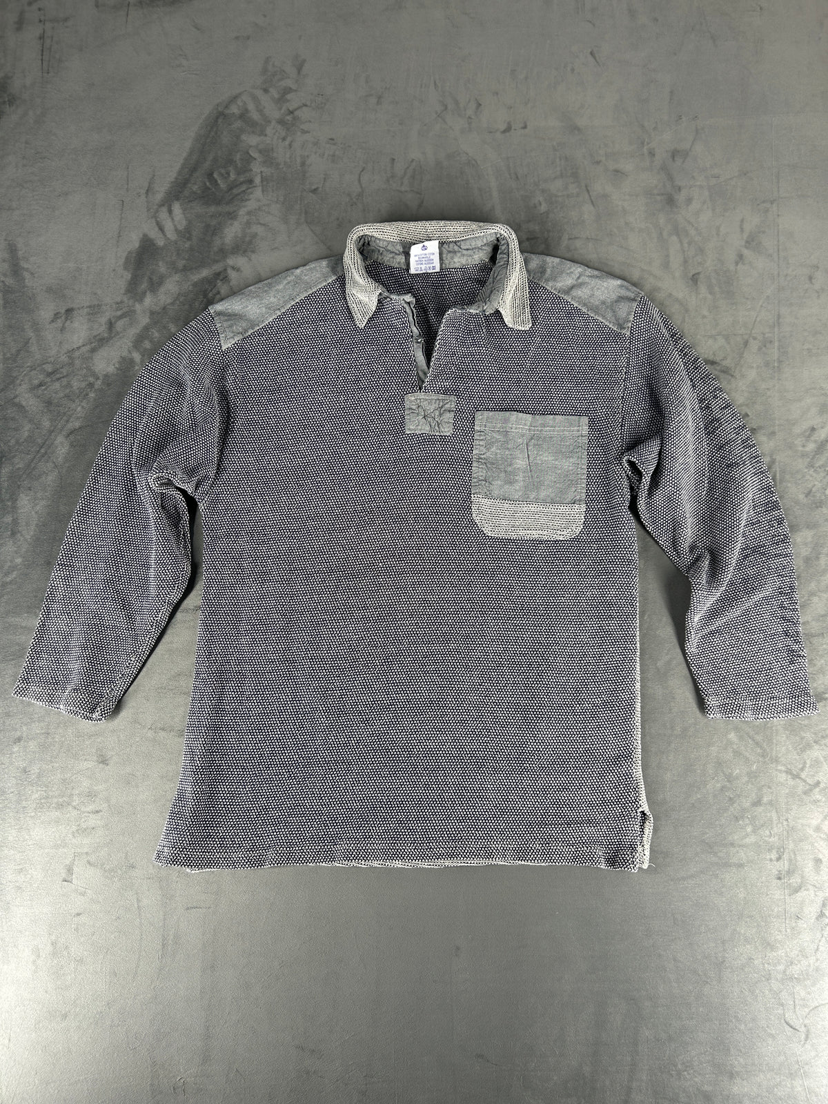 Felpa collo polo grigia vintage – Uomo Taglia M