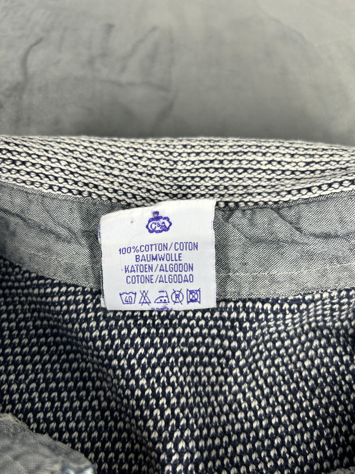 Felpa collo polo grigia vintage – Uomo Taglia M