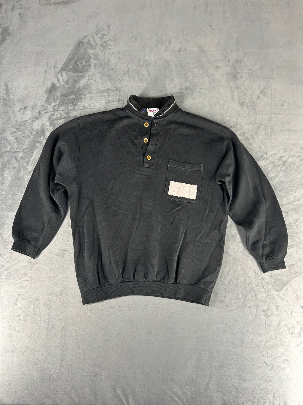 Felpa tre bottoni nera vintage – Uomo Taglia L