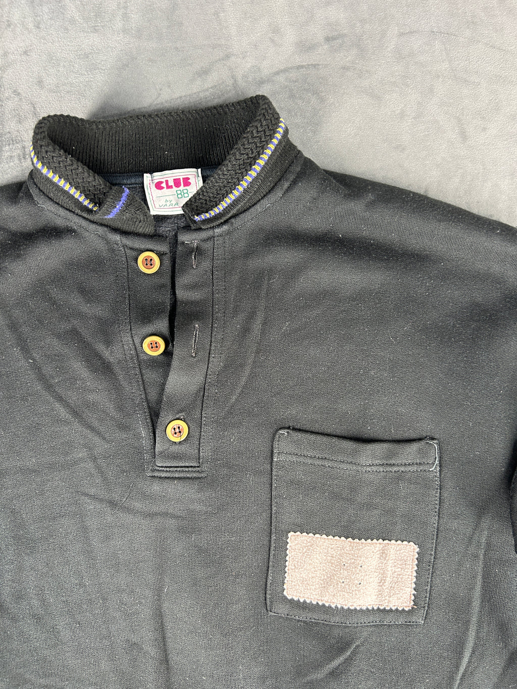 Felpa tre bottoni nera vintage – Uomo Taglia L