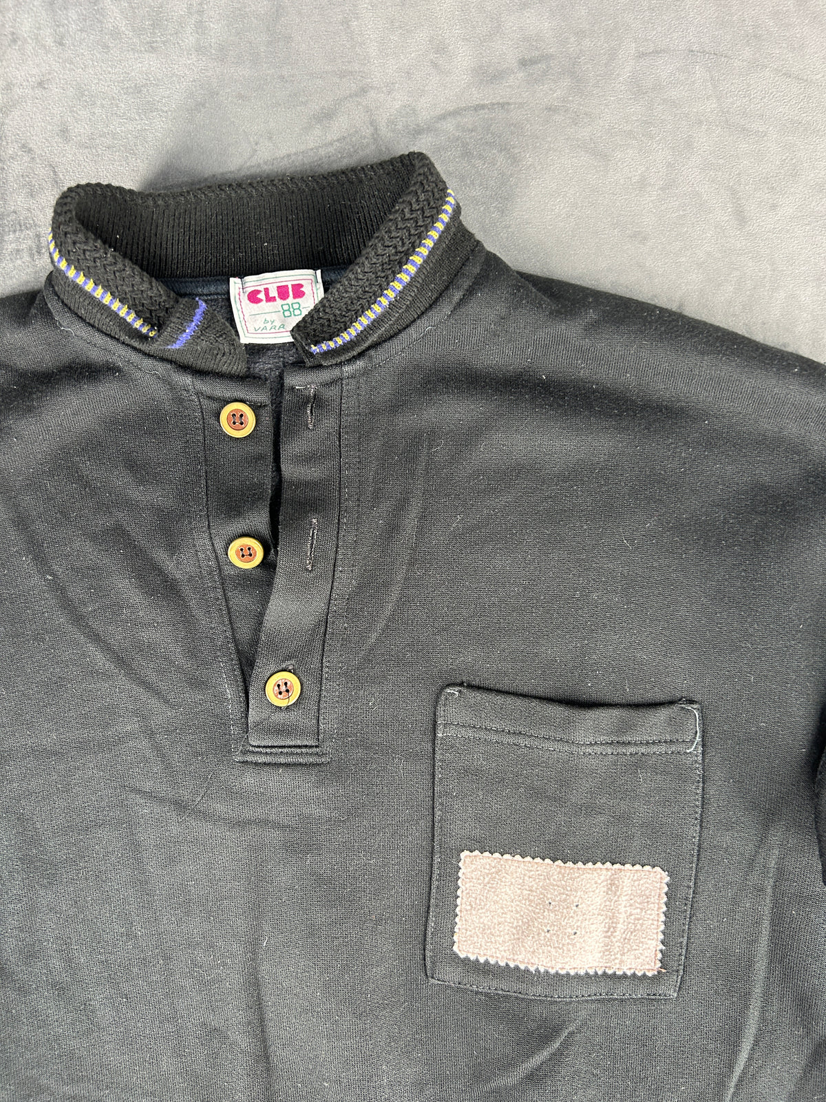 Felpa tre bottoni nera vintage – Uomo Taglia L