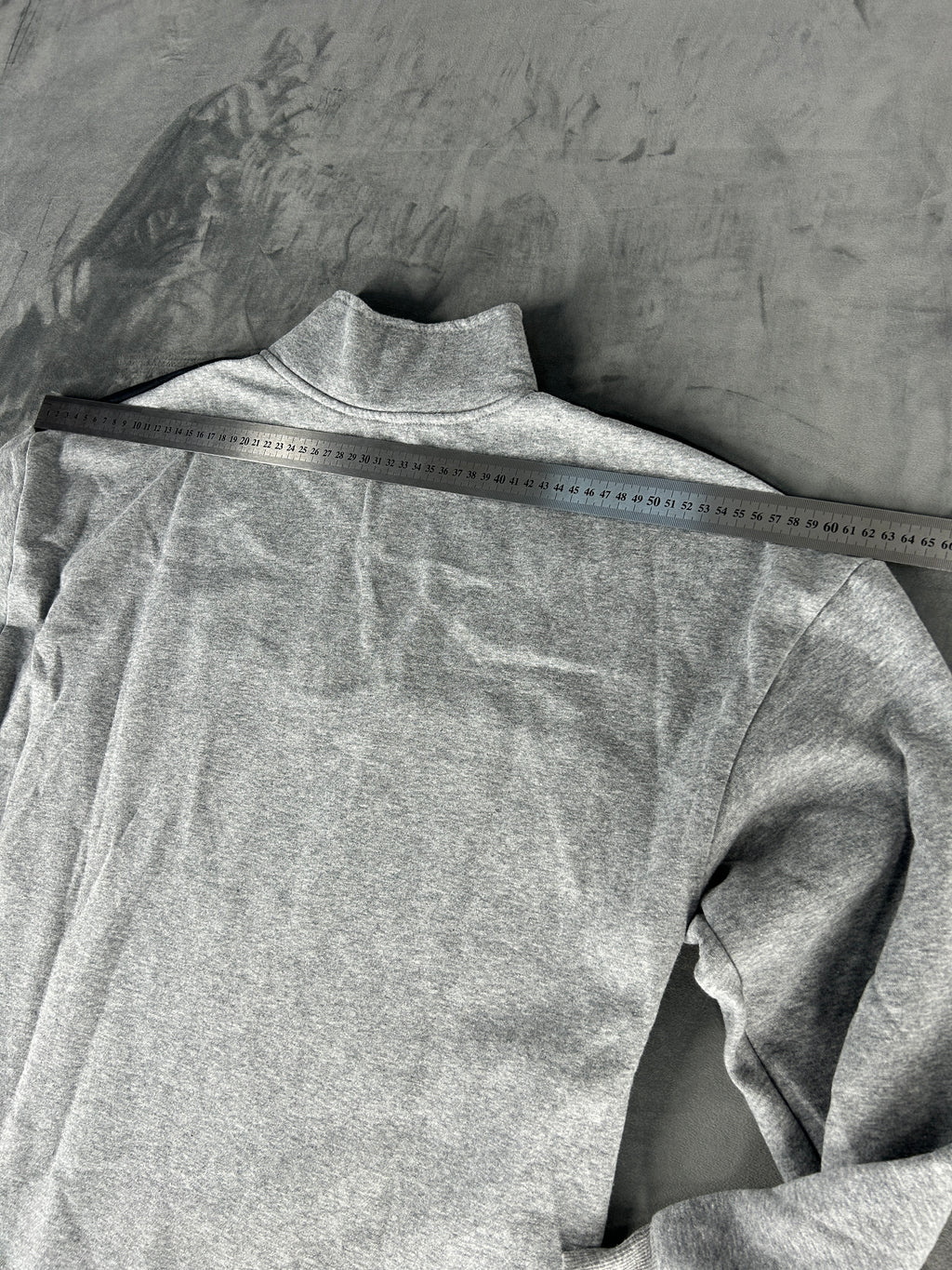 Felpa mezza zip grigio e nero vintage – Uomo Taglia M