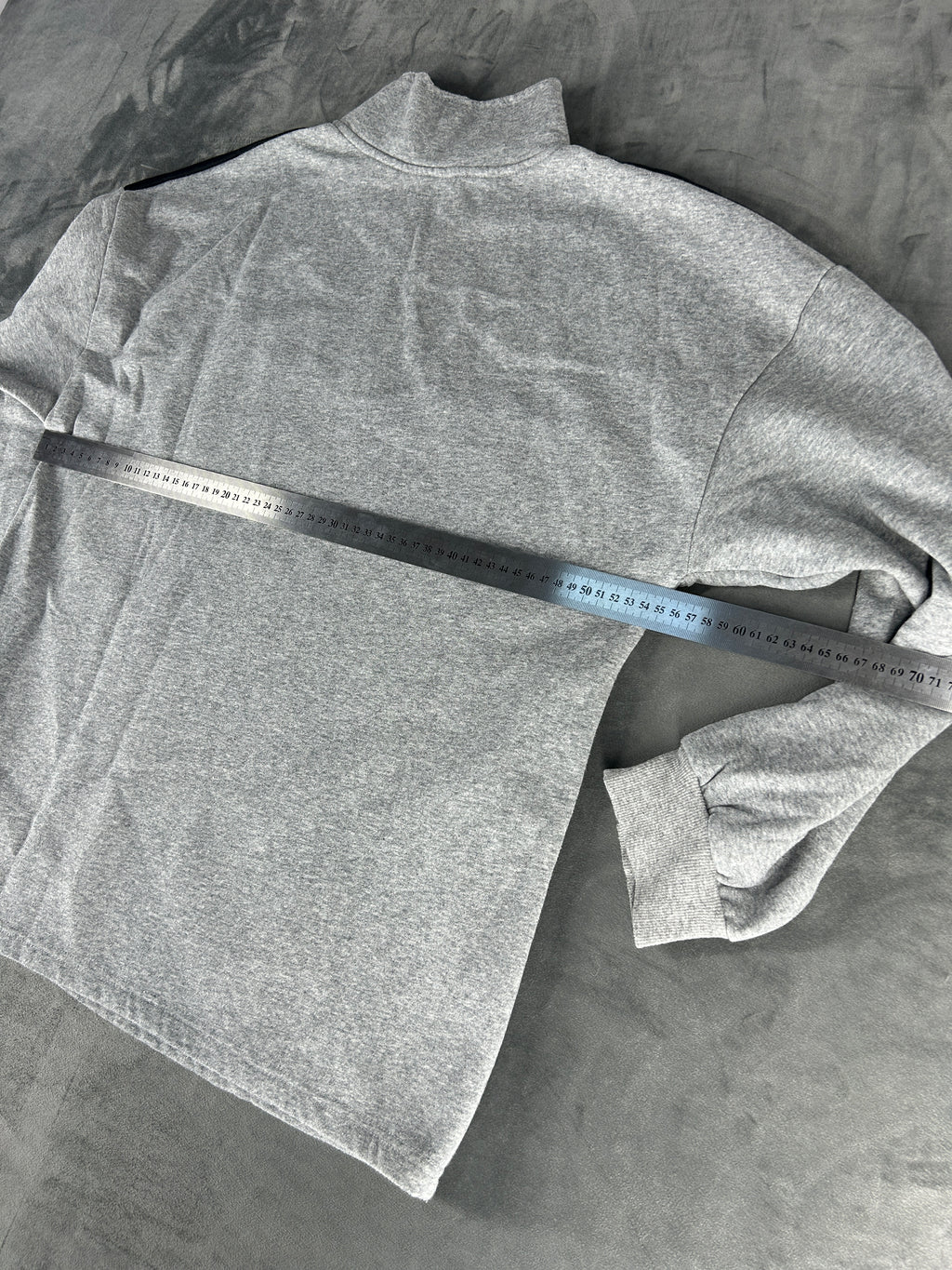 Felpa mezza zip grigio e nero vintage – Uomo Taglia M