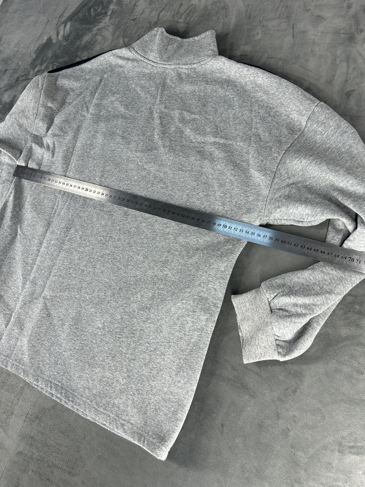 Felpa mezza zip grigio e nero vintage – Uomo Taglia M
