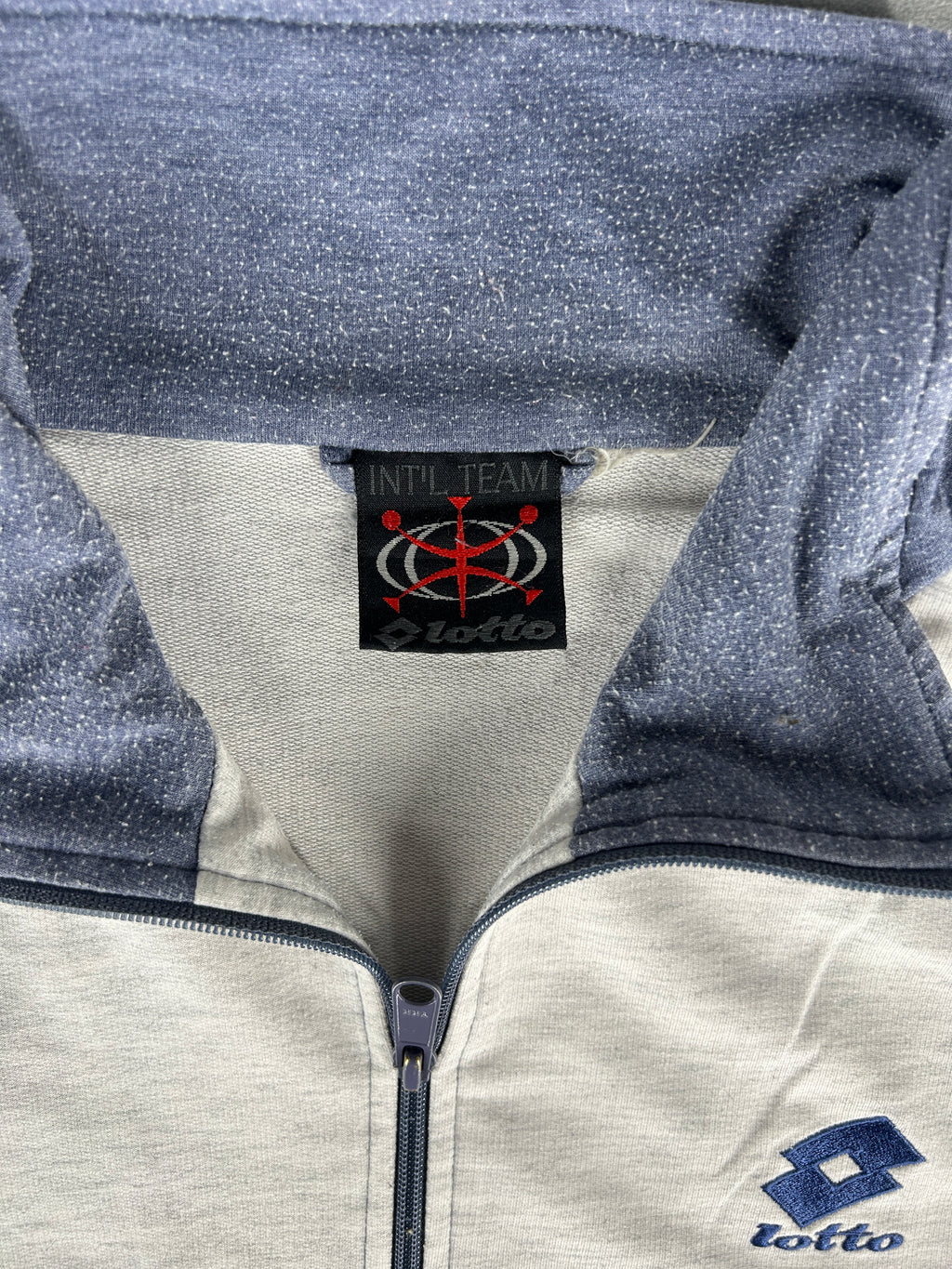 Felpa mezza zip Lotto viola e grigio vintage – Uomo Taglia XL