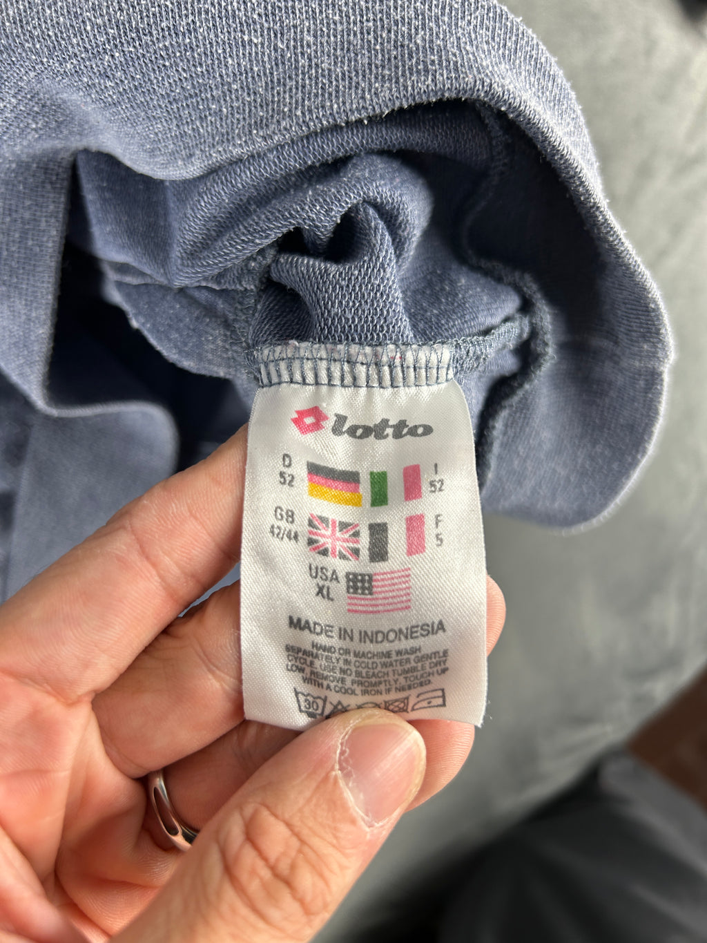 Felpa mezza zip Lotto viola e grigio vintage – Uomo Taglia XL