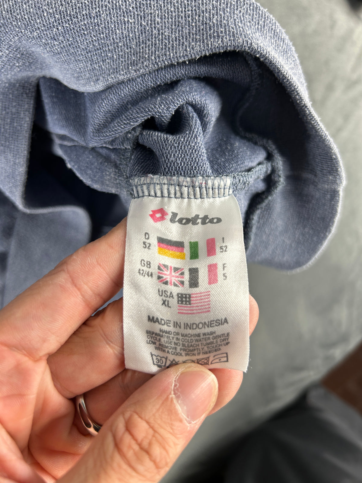 Felpa mezza zip Lotto viola e grigio vintage – Uomo Taglia XL