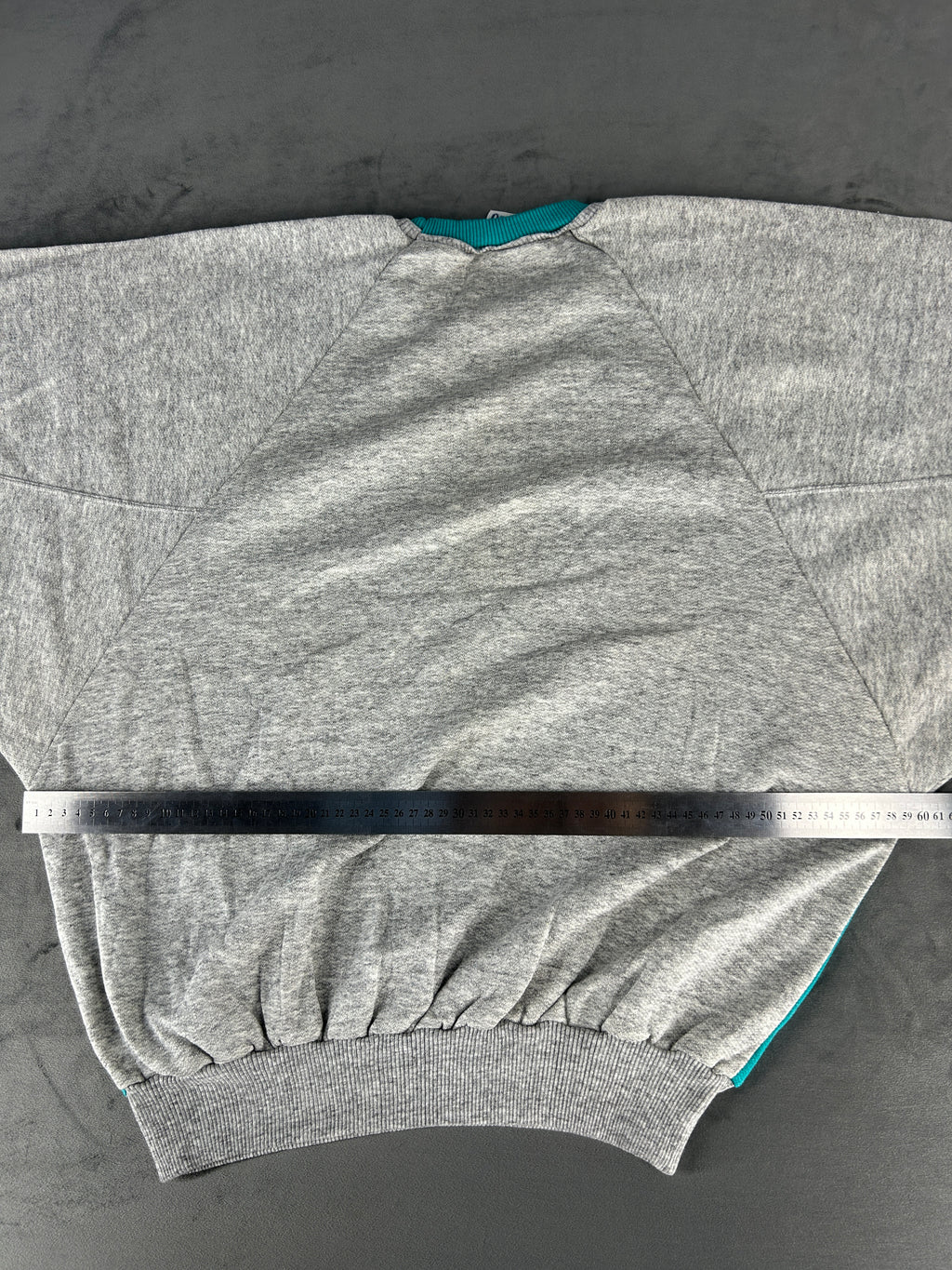 Felpa verde acqua e grigio vintage – Uomo Taglia S