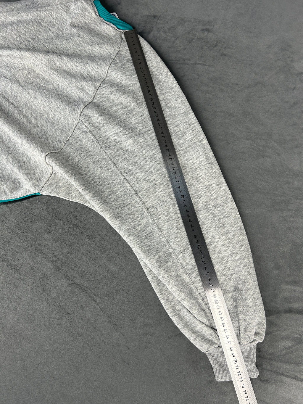 Felpa verde acqua e grigio vintage – Uomo Taglia S