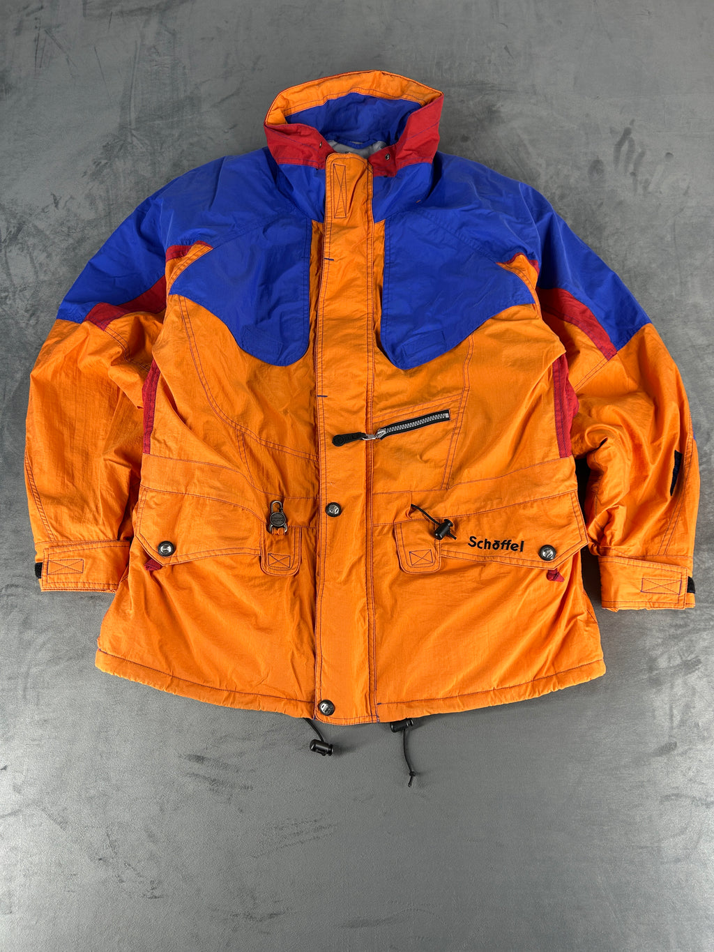 Giacca tecnica trekking arancione e viola vintage – Uomo Taglia XL
