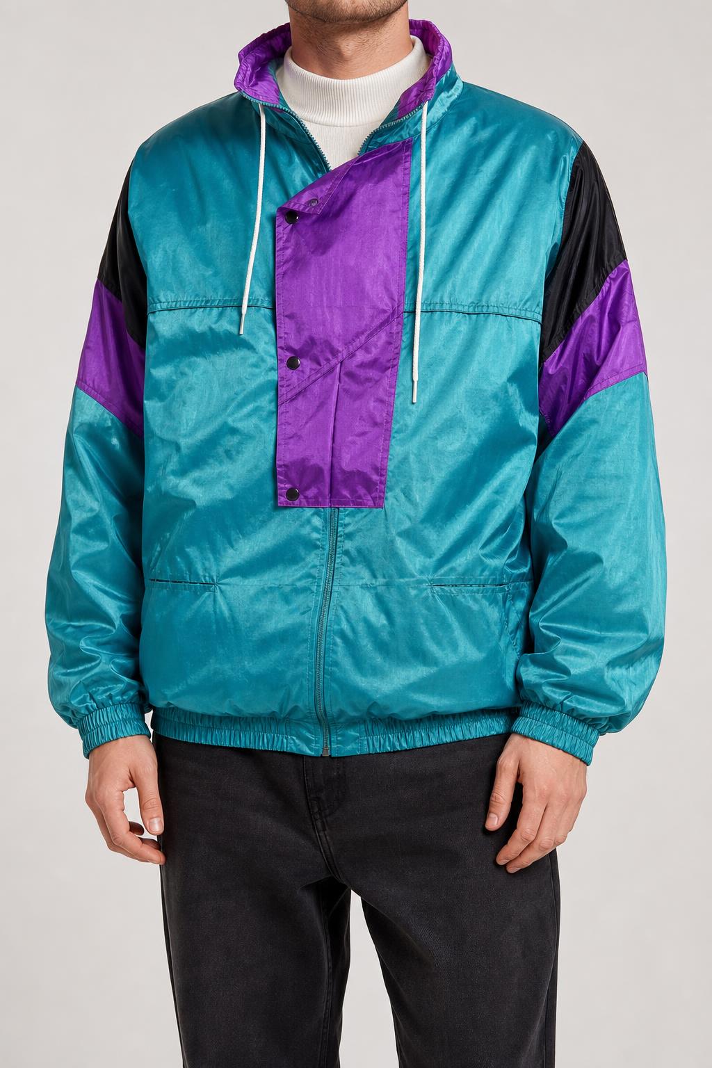 Tracktop acetato viola e azzurro vintage – Uomo Taglia L