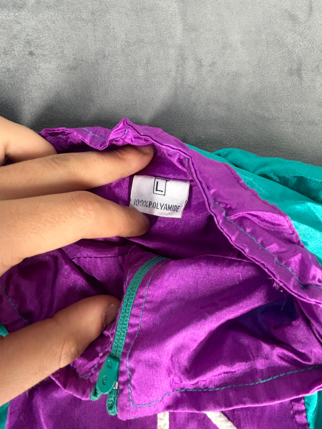 Tracktop acetato viola e azzurro vintage – Uomo Taglia L