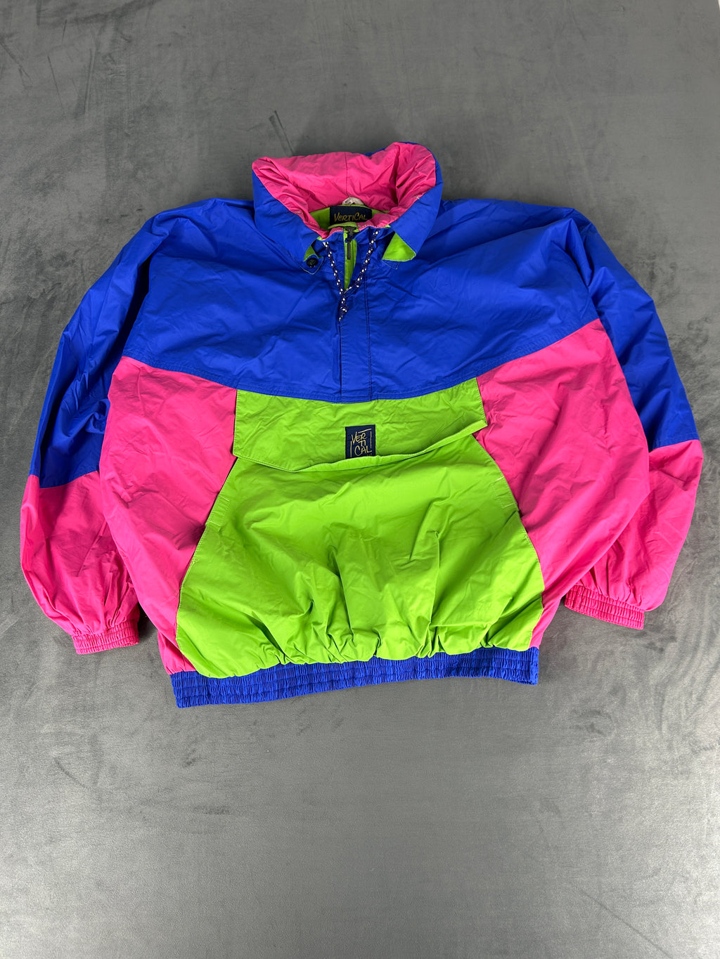 Anorak antivento mezza zip multicolore vintage – Uomo Taglia L