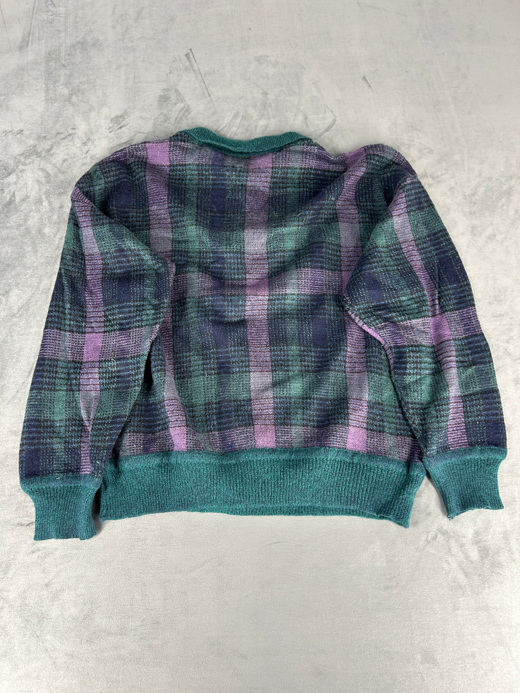 Maglione polo tre bottoni multicolore vintage – Uomo Taglia XL