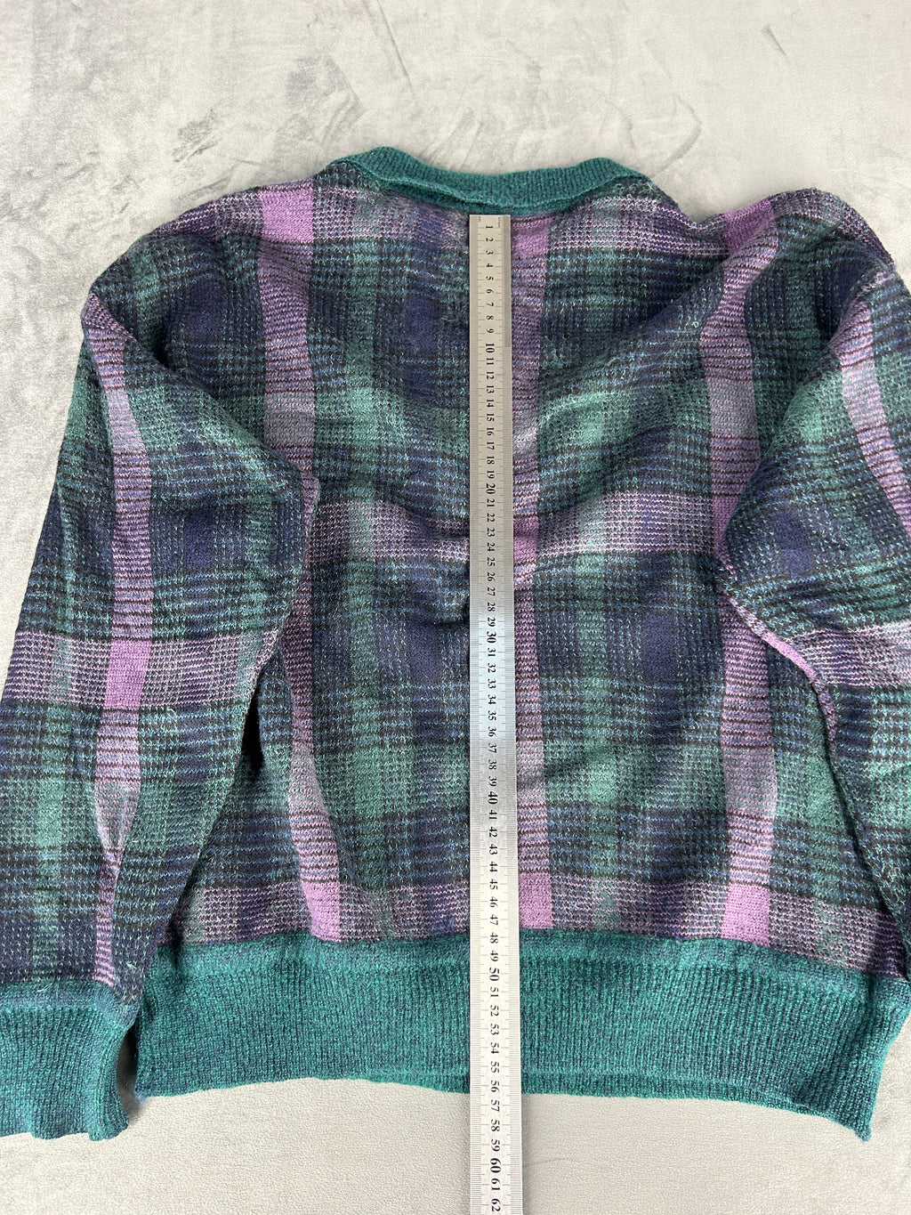 Maglione polo tre bottoni multicolore vintage – Uomo Taglia XL