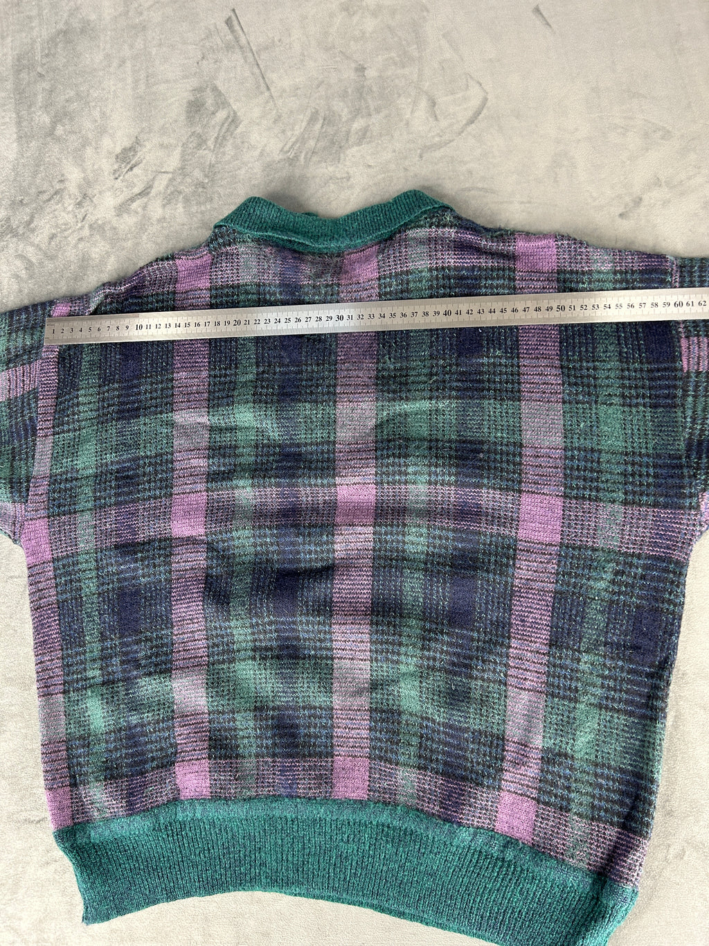 Maglione polo tre bottoni multicolore vintage – Uomo Taglia XL
