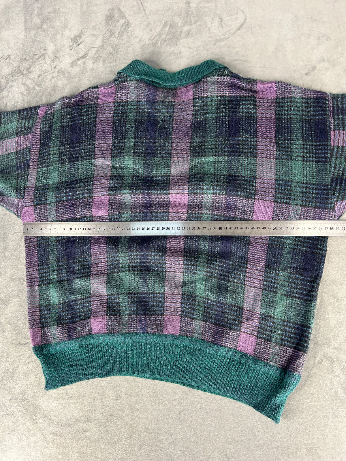 Maglione polo tre bottoni multicolore vintage – Uomo Taglia XL