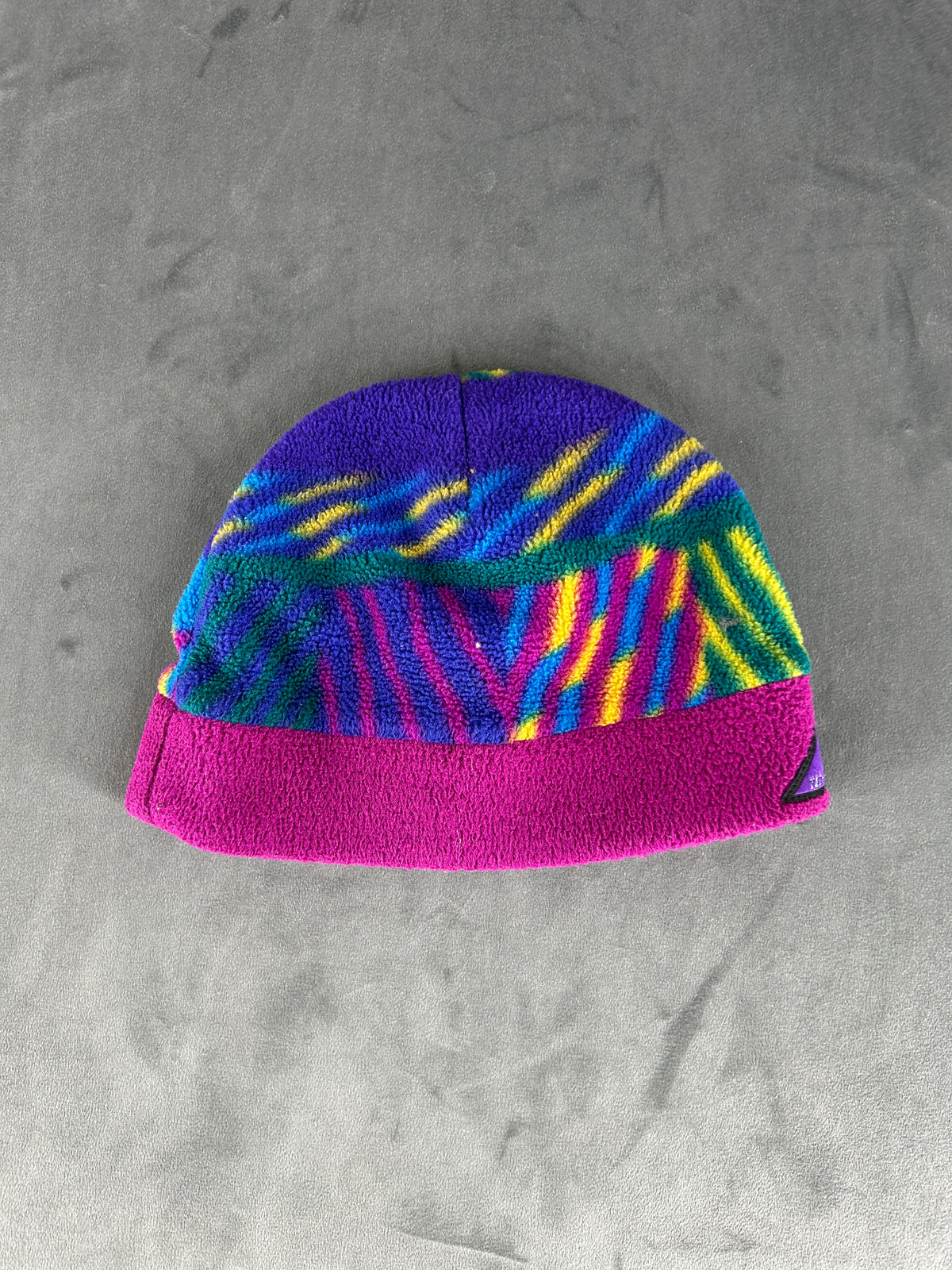 Cappello in pile Aesse multicolore vintage – Unisex Taglia unica