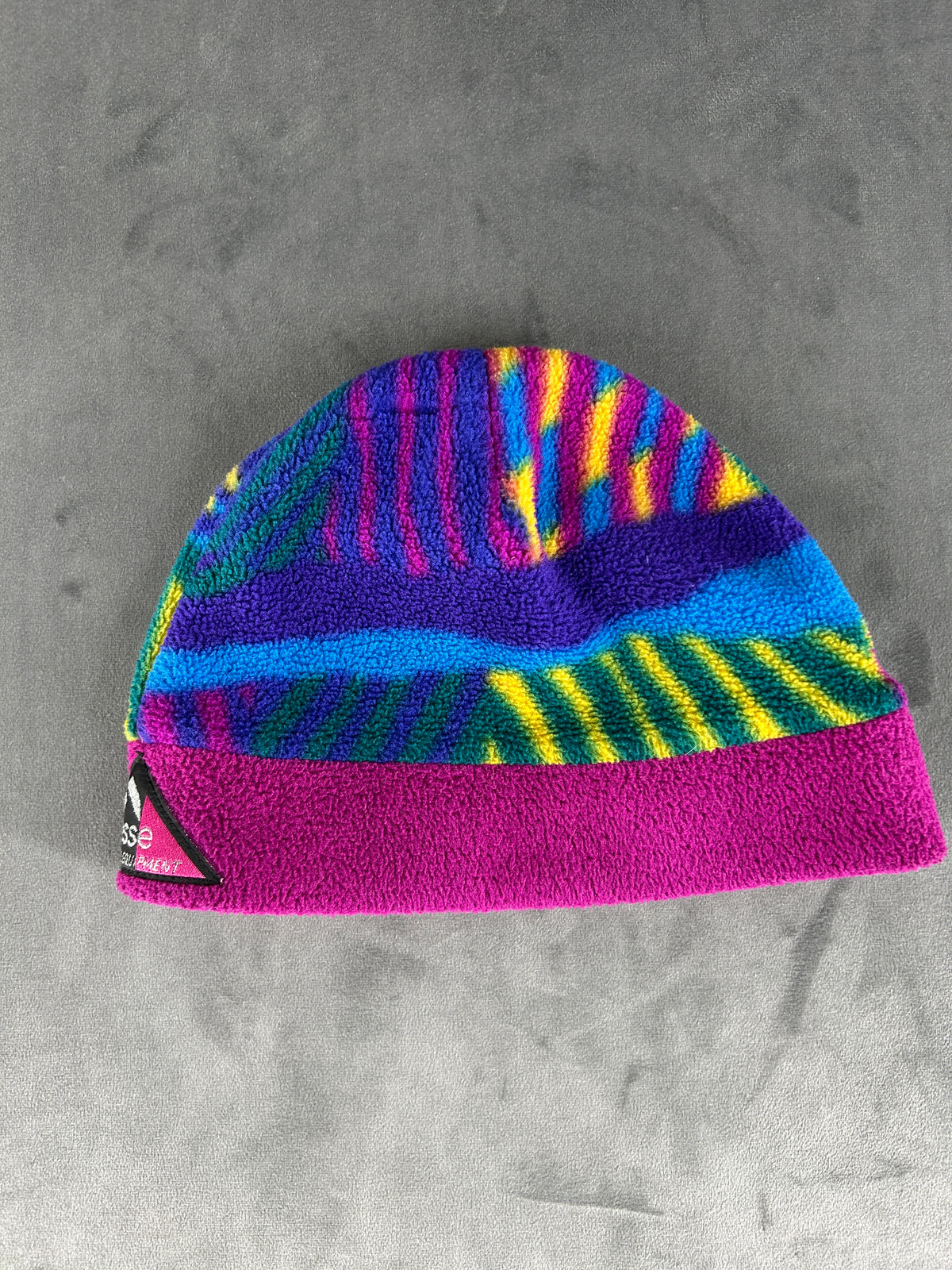 Cappello in pile Aesse multicolore vintage – Unisex Taglia unica
