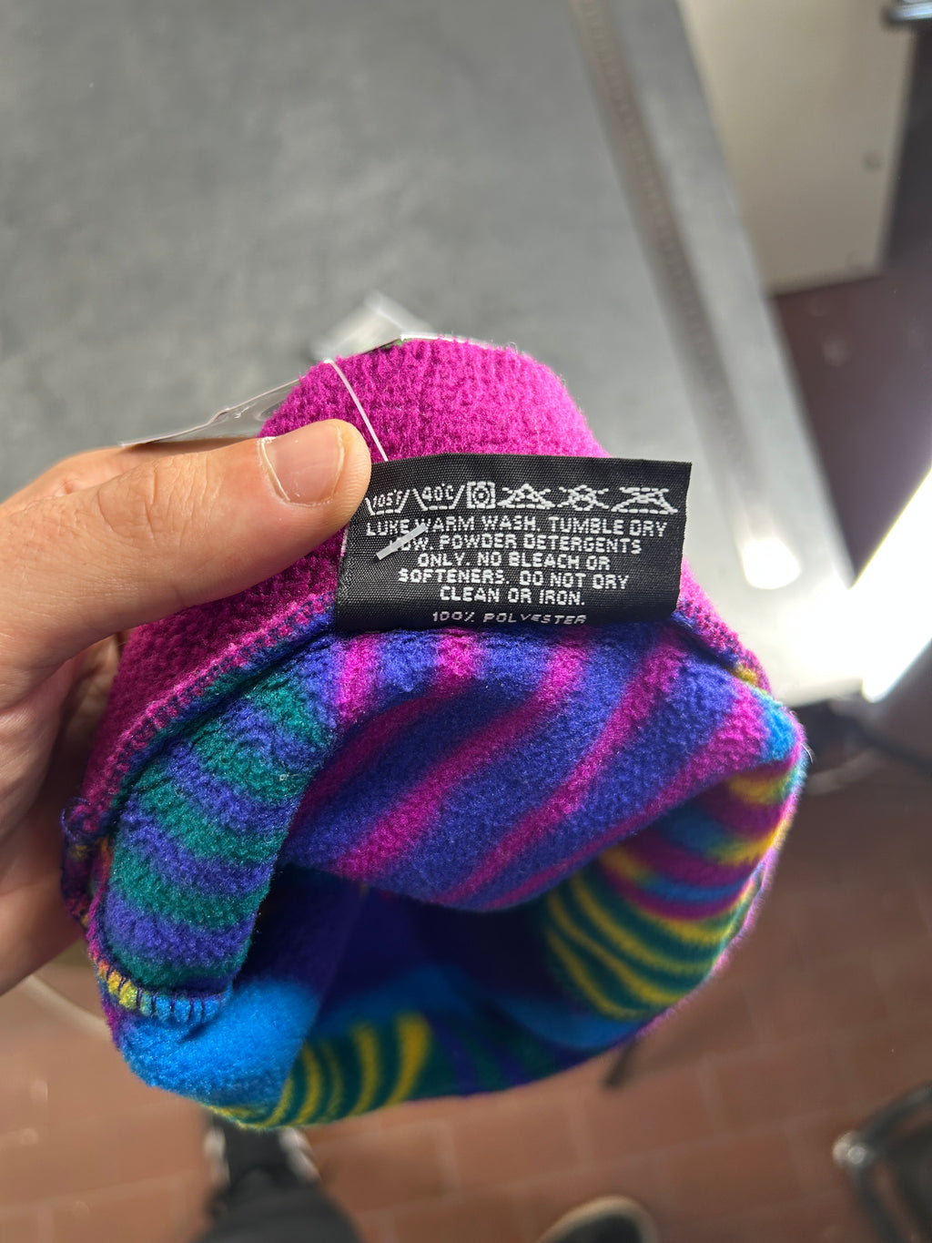 Cappello in pile Aesse multicolore vintage – Unisex Taglia unica