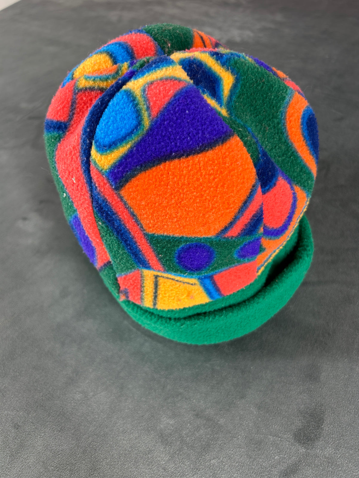 Cappello in pile multicolore vintage – Unisex Taglia unica