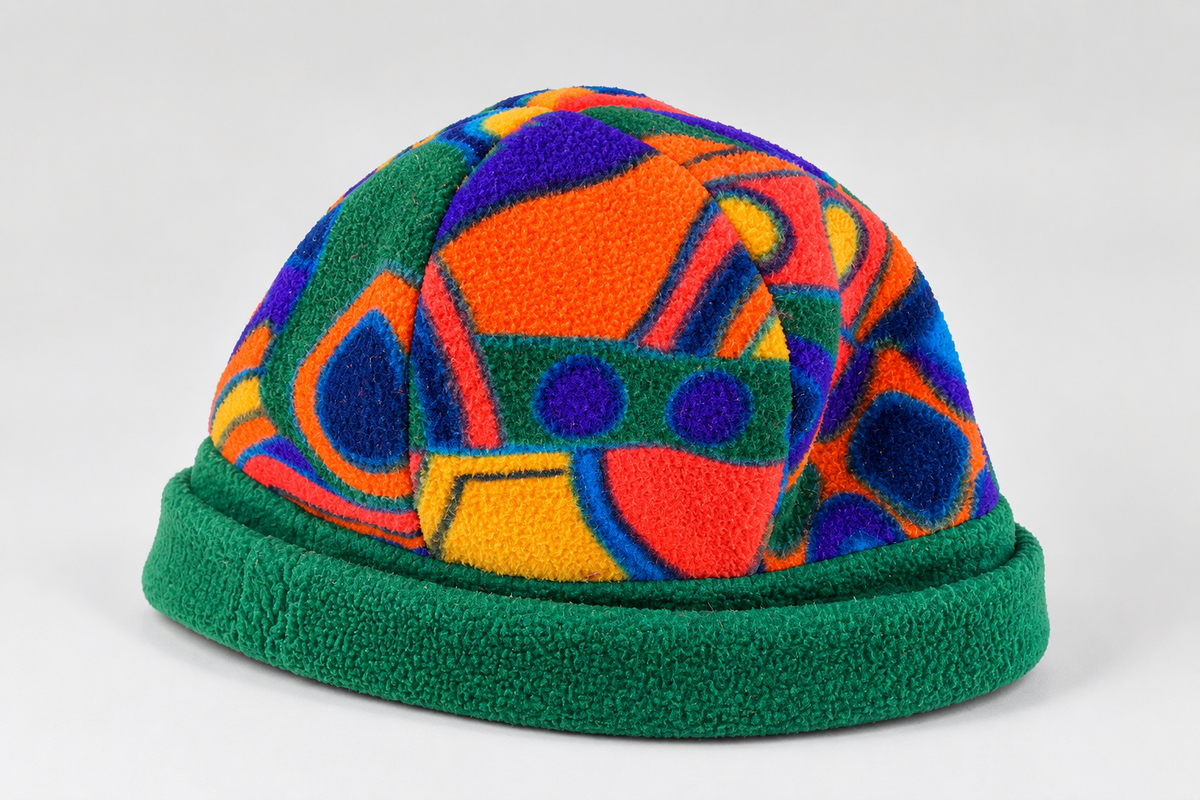 Cappello in pile multicolore vintage – Unisex Taglia unica