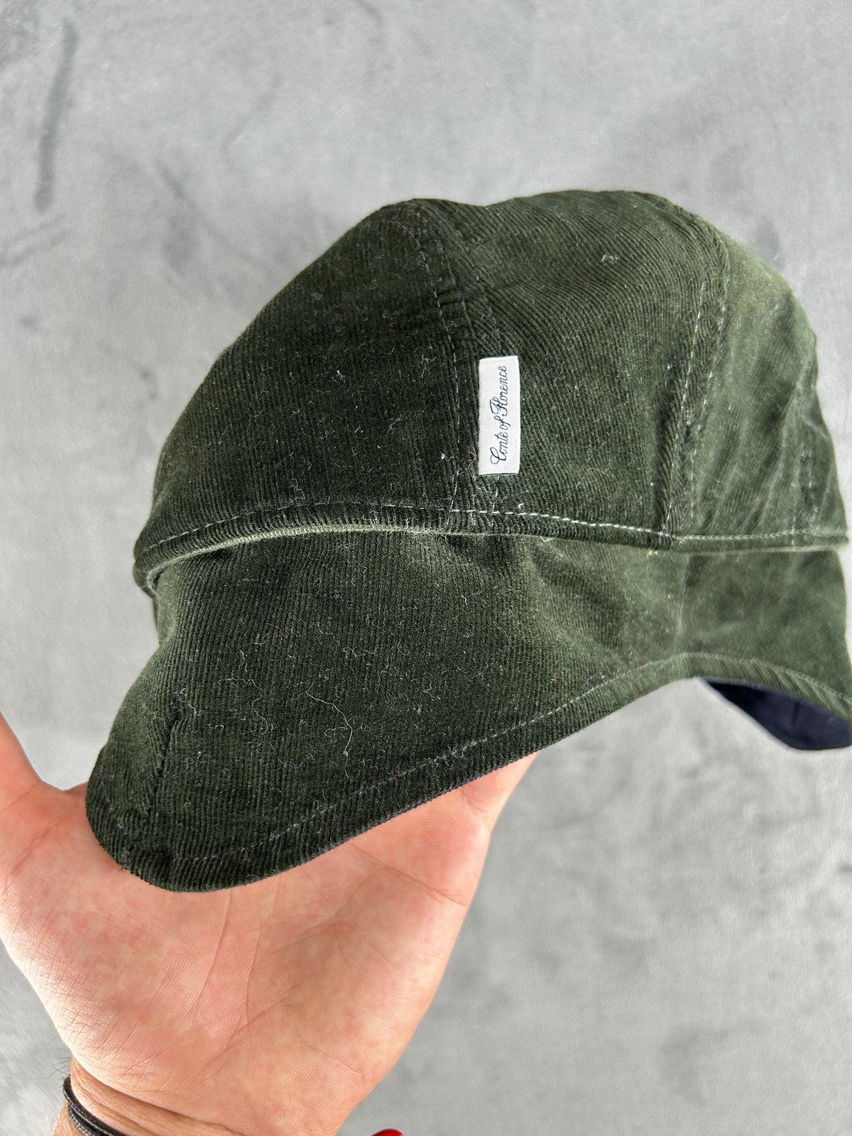 Cappello in velluto a coste Conte of Florence verde vintage – Uomo Taglia 58