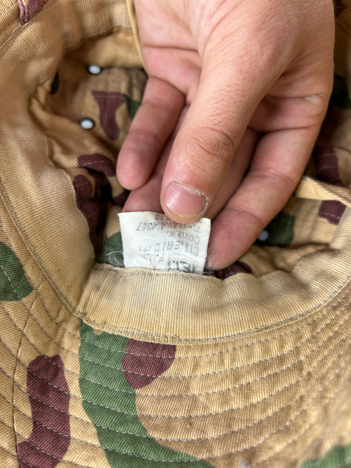 Cappello safari camouflage beige vintage – Uomo Taglia unica
