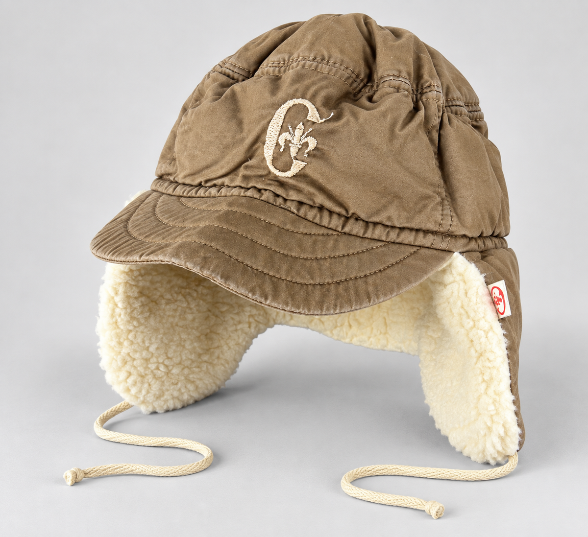 Berretto con paraorecchie imbottito Conte of Florence beige vintage – Uomo Taglia unica