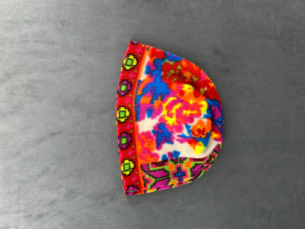 Cappello in pile multicolore vintage – Unisex Taglia unica