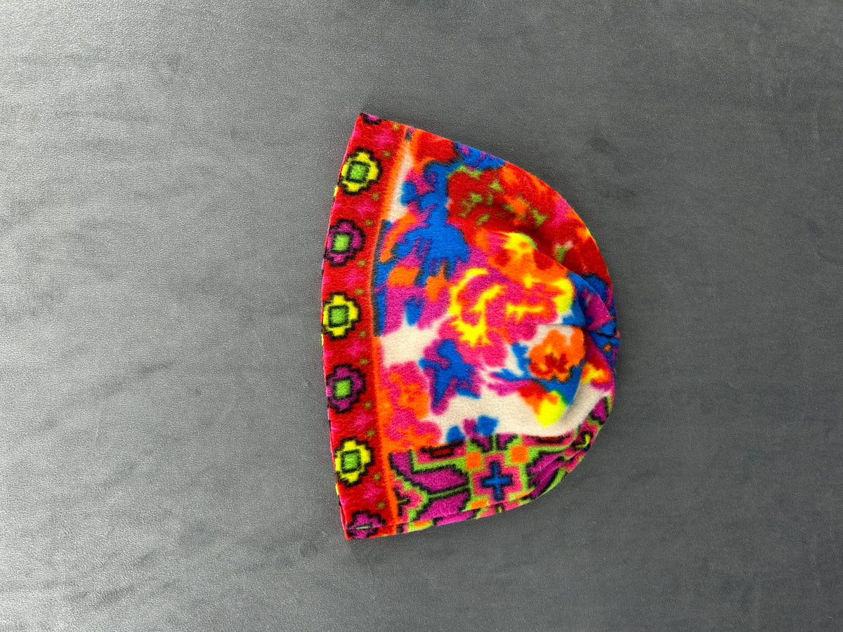 Cappello in pile multicolore vintage – Unisex Taglia unica