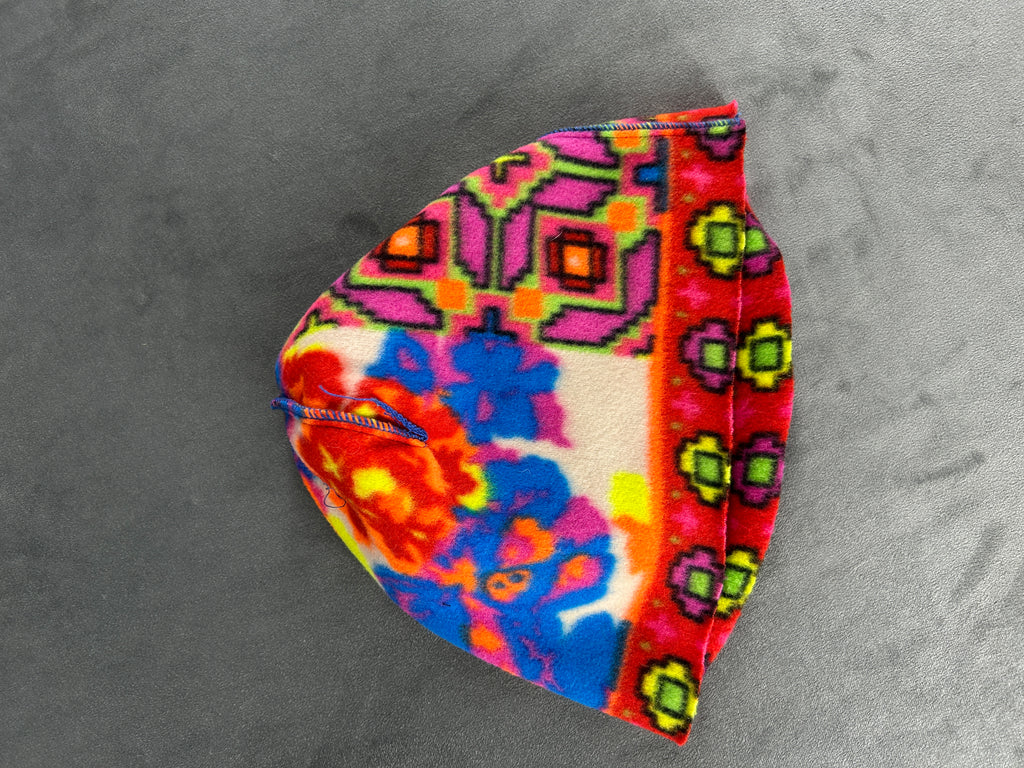 Cappello in pile multicolore vintage – Unisex Taglia unica