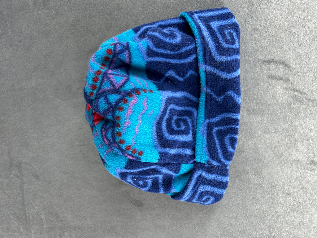 Cappello in pile multicolore vintage – Unisex Taglia unica