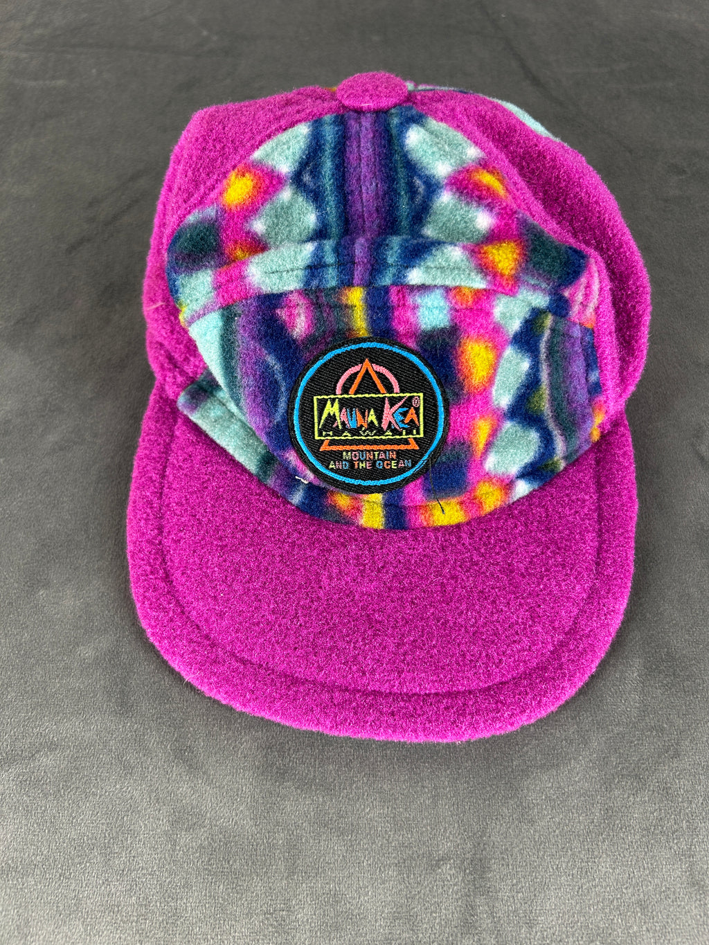 Cappello in pile multicolore vintage – Unisex Taglia unica
