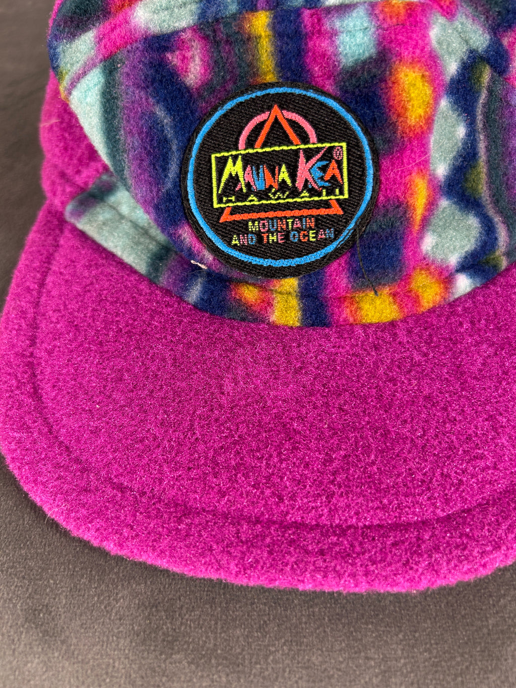 Cappello in pile multicolore vintage – Unisex Taglia unica