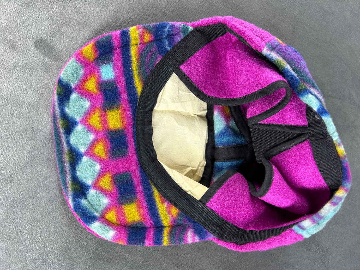 Cappello in pile multicolore vintage – Unisex Taglia unica