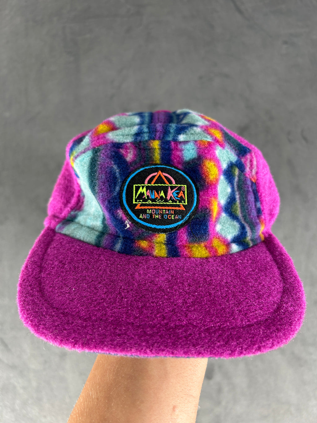 Cappello in pile multicolore vintage – Unisex Taglia unica