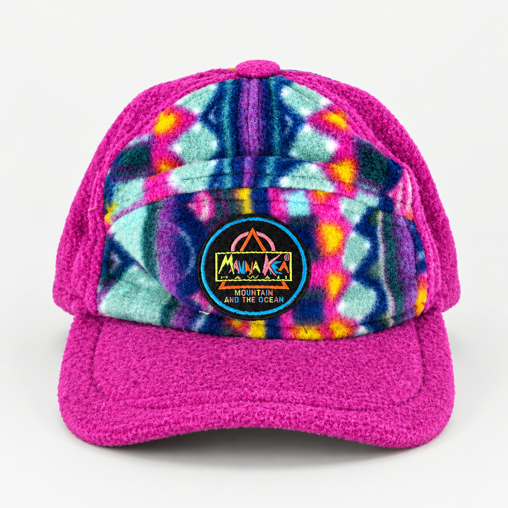Cappello in pile multicolore vintage – Unisex Taglia unica