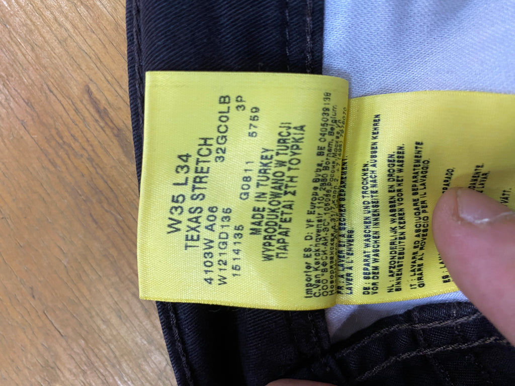 Jeans Wrangler Texas marroni – Unisex Taglia XL (W35 L34)