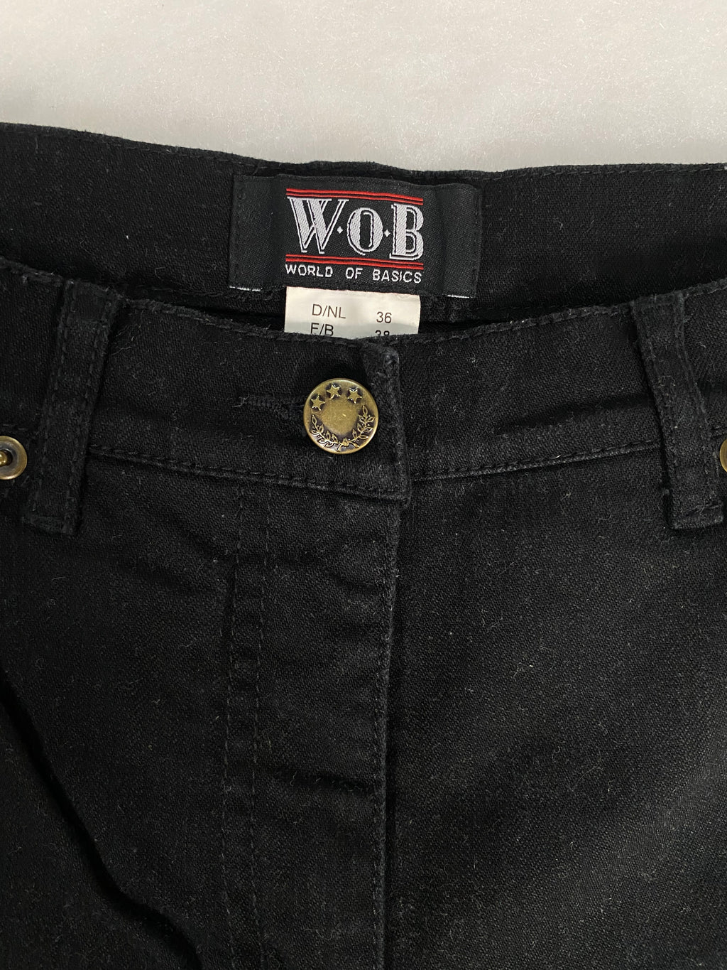 Jeans W.O.B neri vintage – Unisex Taglia S (IT 42)