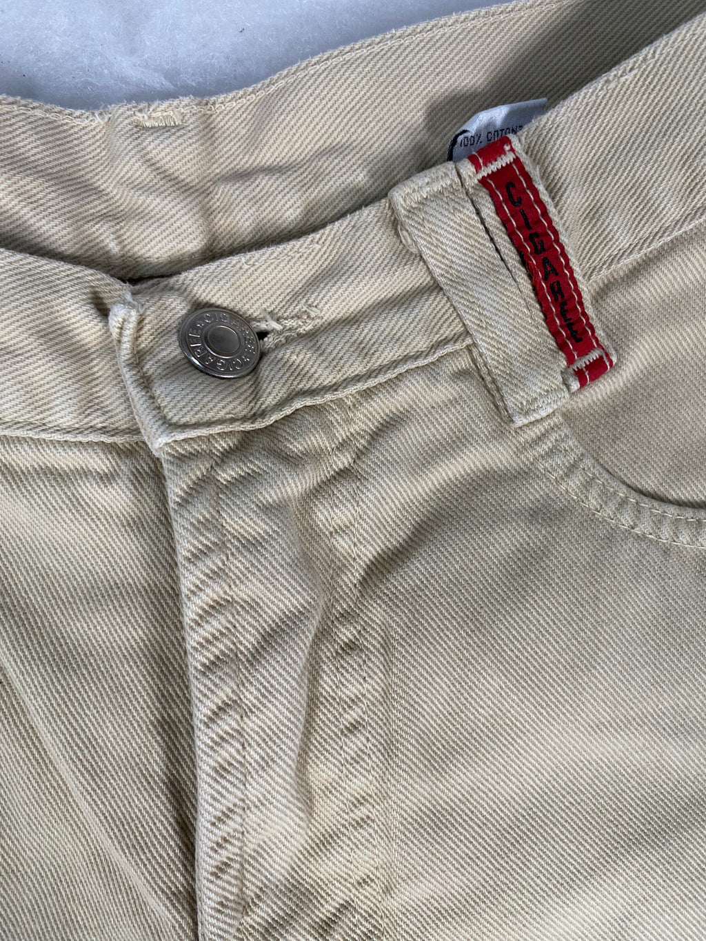 Jeans Cigaree beige vintage – Unisex Taglia S