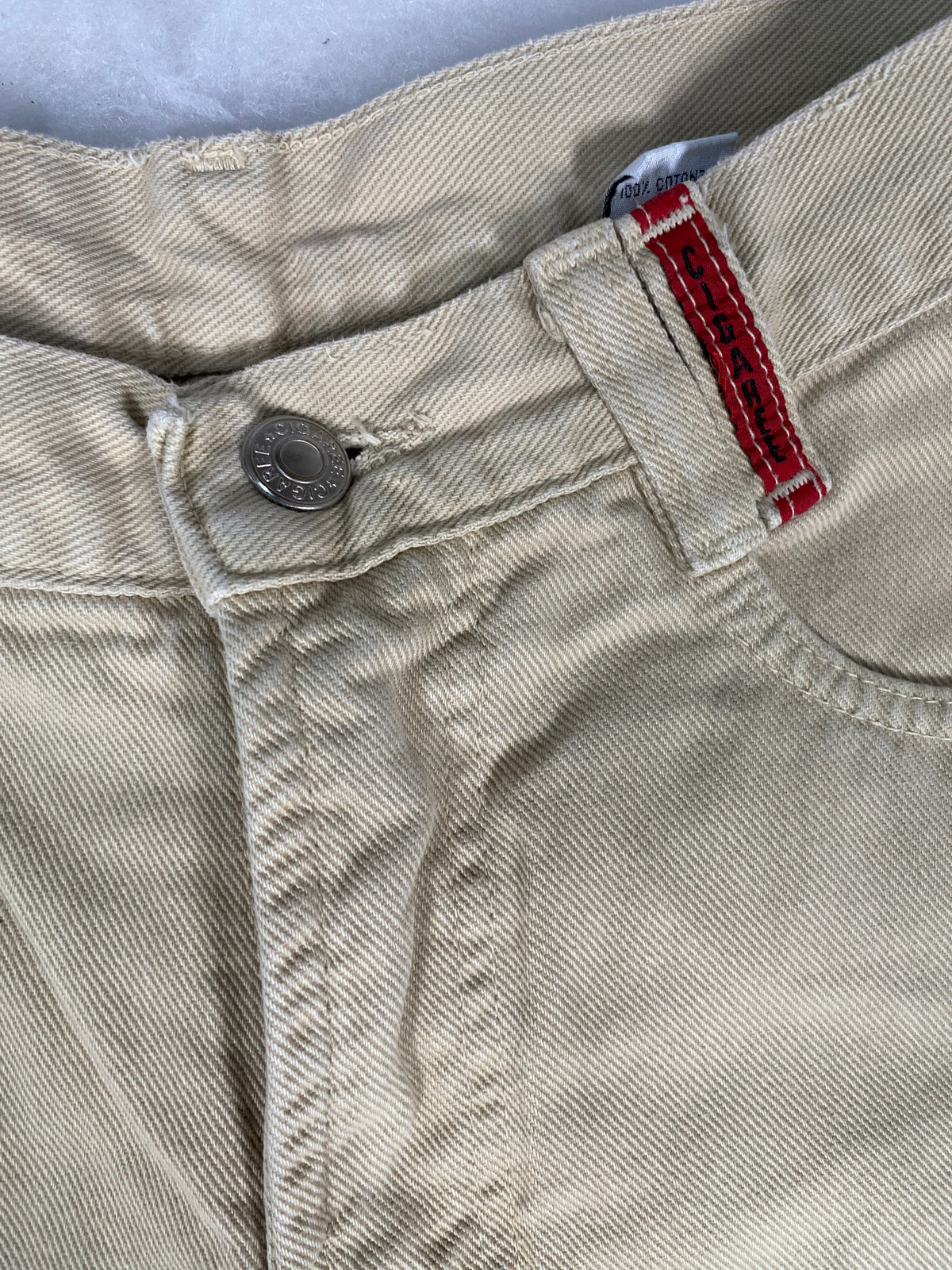 Jeans Cigaree beige vintage – Unisex Taglia S
