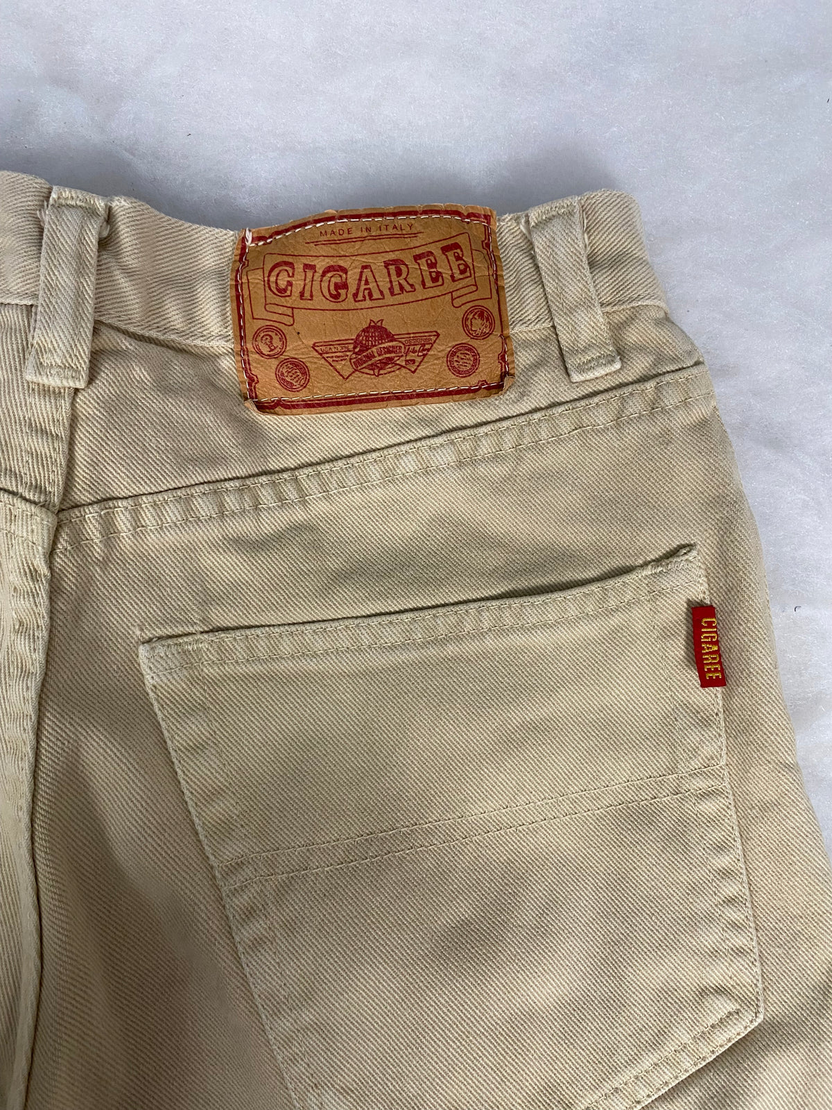 Jeans Cigaree beige vintage – Unisex Taglia S