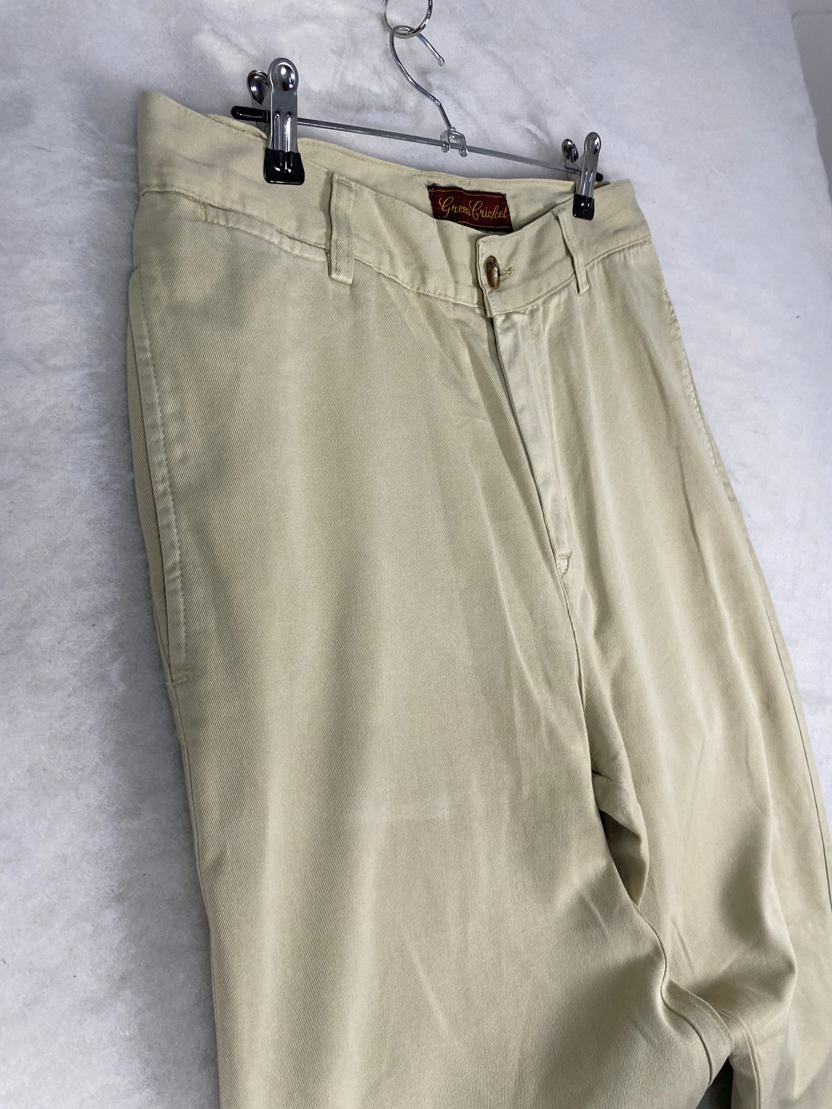 Pantaloni chino Green Cricket beige vintage – Uomo Taglia M (IT 46)