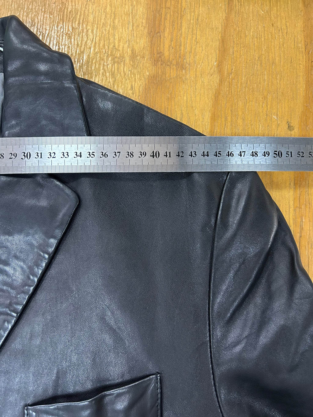 Blazer di pelle nero vintage – Uomo Taglia L